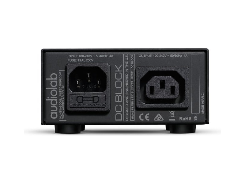 Audiolab DC Block, Nero, pannello posteriore