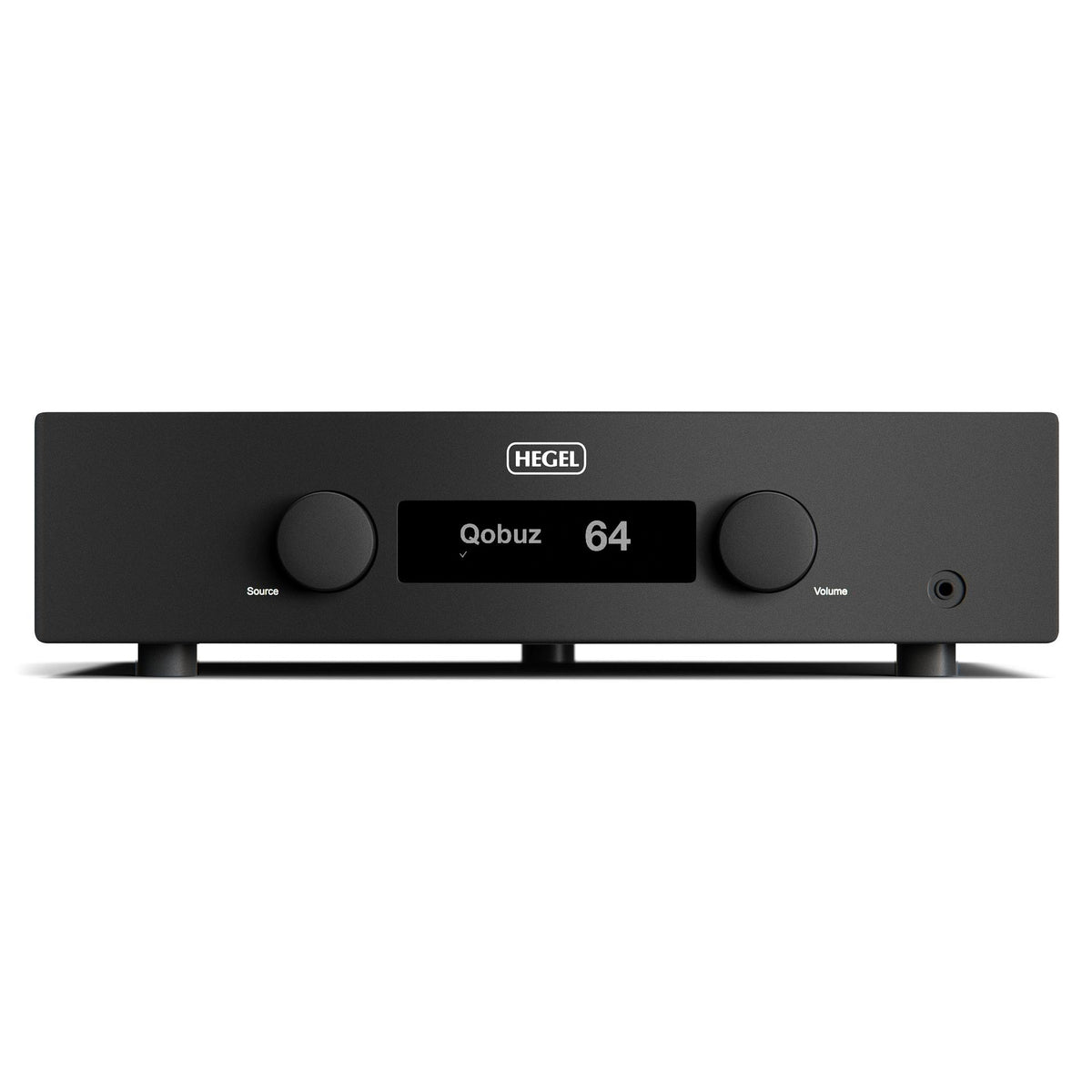 Hegel H200, vista frontale in finitura nera