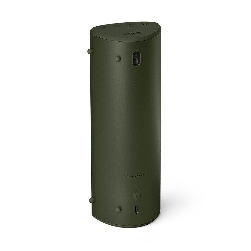 KEF Muo, finitura Moss Green, vista posteriore