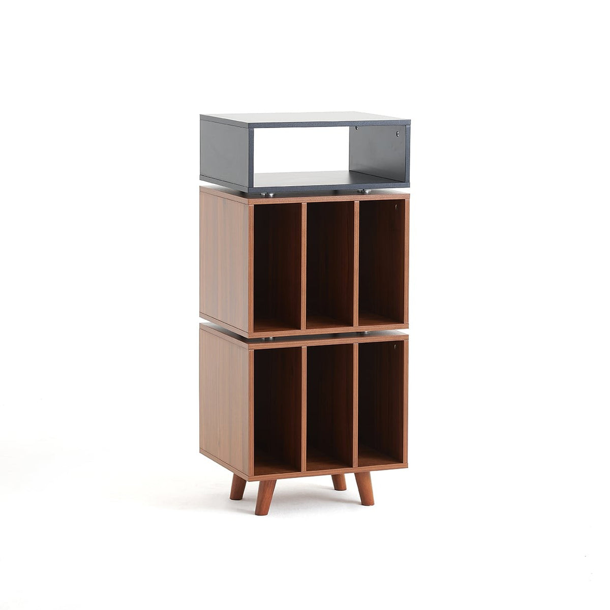 Norstone Stockholm 1100, finitura nero e noce, vista di tre quarti