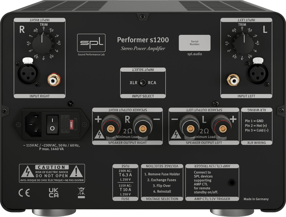 SPL Performer s1200, vista posteriore