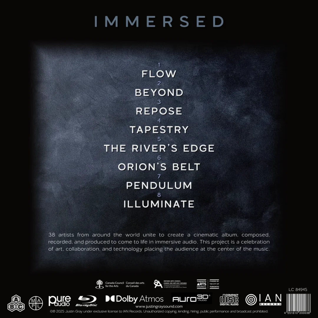 Justin Gray – Immersed, retro della confezione