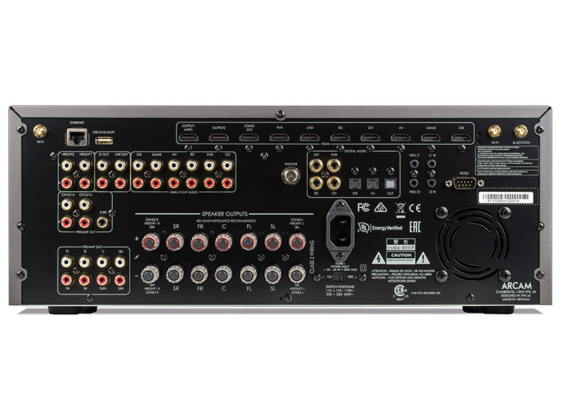 Arcam AVR21 | FINE SERIE — Vista posteriore