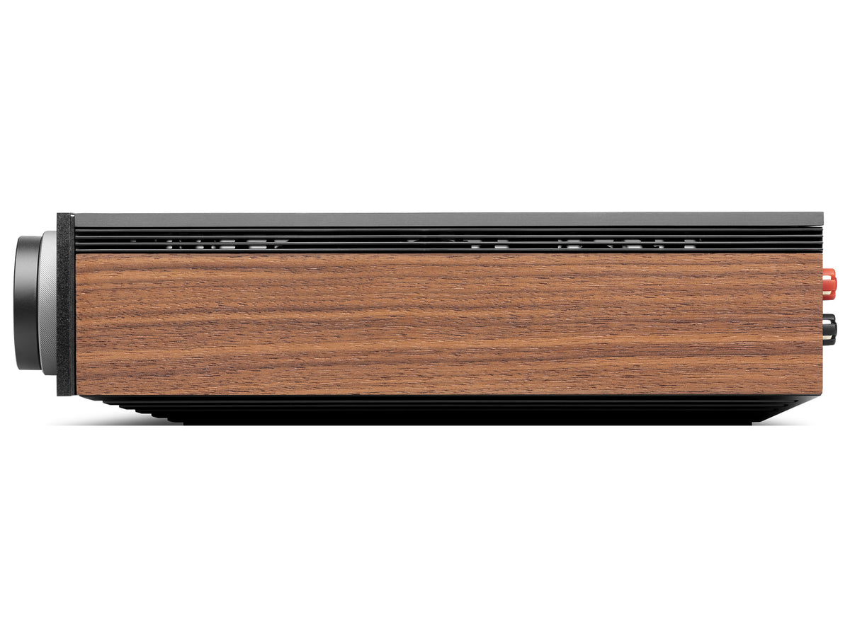 Cambridge Audio Evo 300 — vista laterale con il pannello in legno
