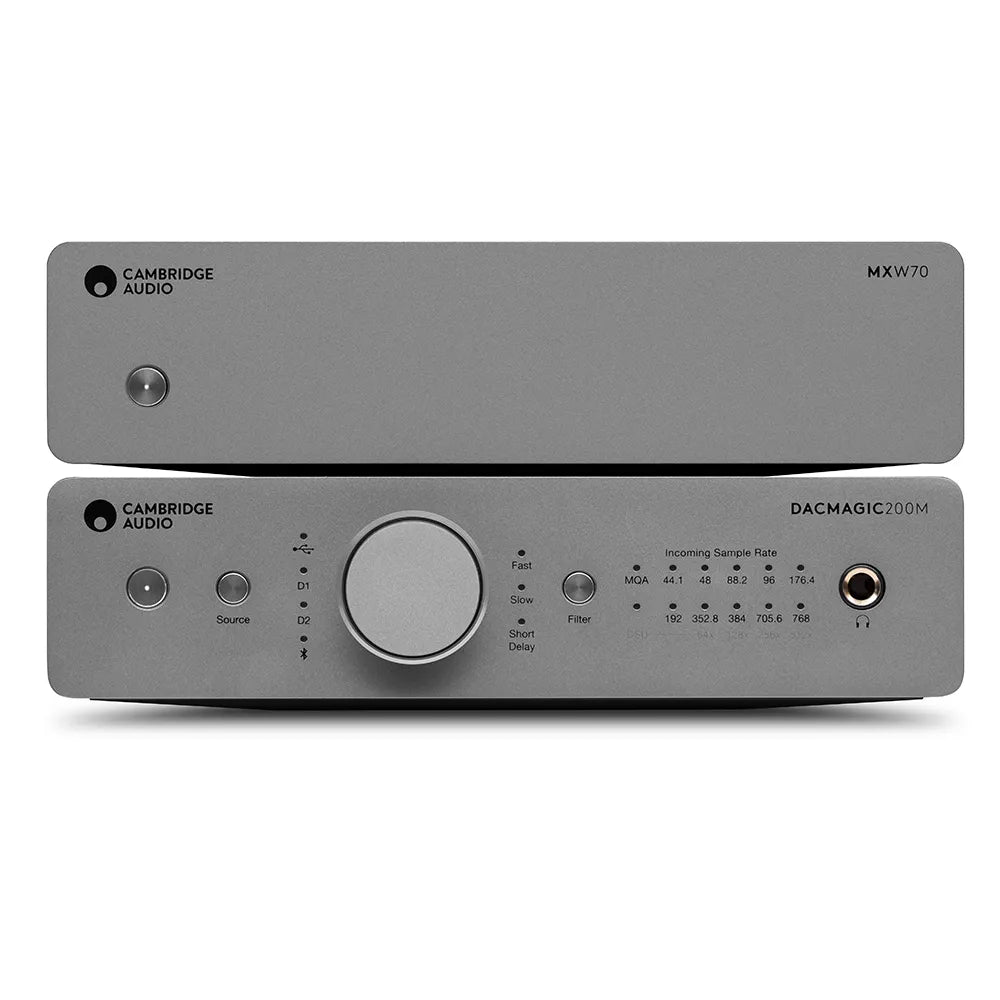 Cambridge Audio MXW70 — sopra il convertitore DacMagic 200M (non incluso)