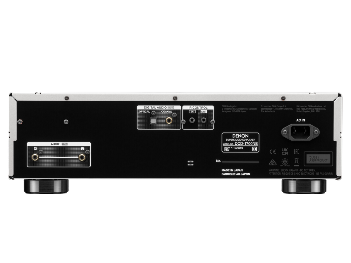 Denon DCD-1700NE, Silver, vista posteriore