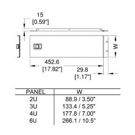Domolift Sportello rack con cerniera, disegno tecnico