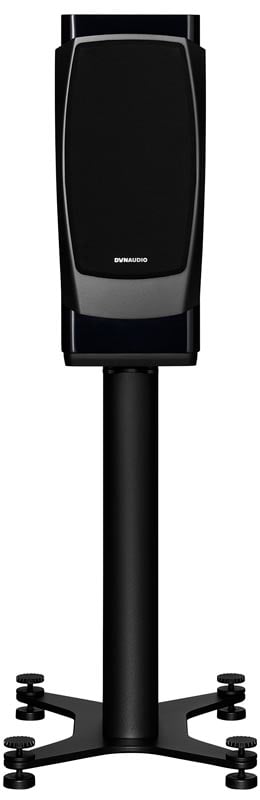 Dynaudio Confidence 20, finitura Midnight High Gloss, vista frontale con la griglia