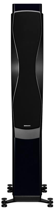 Dynaudio Confidence 60, finitura Midnight High Gloss, vista frontale con la griglia