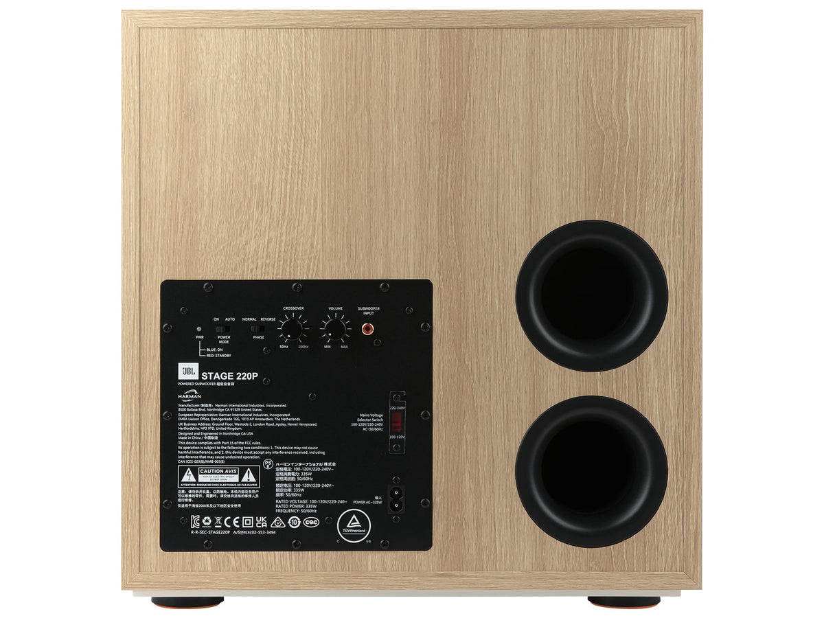 JBL 220P, vista posteriore