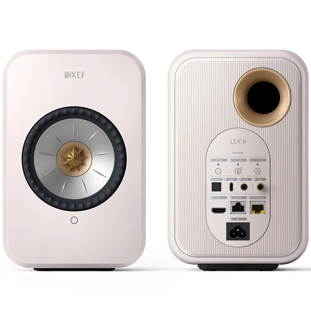 KEF LSX II, Vista frontale 2 Finitura Cotton white