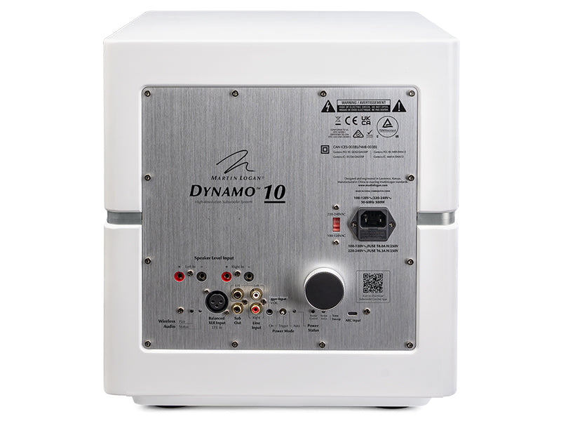 MartinLogan Dynamo 10, Vista posteriore Finitura Bianco