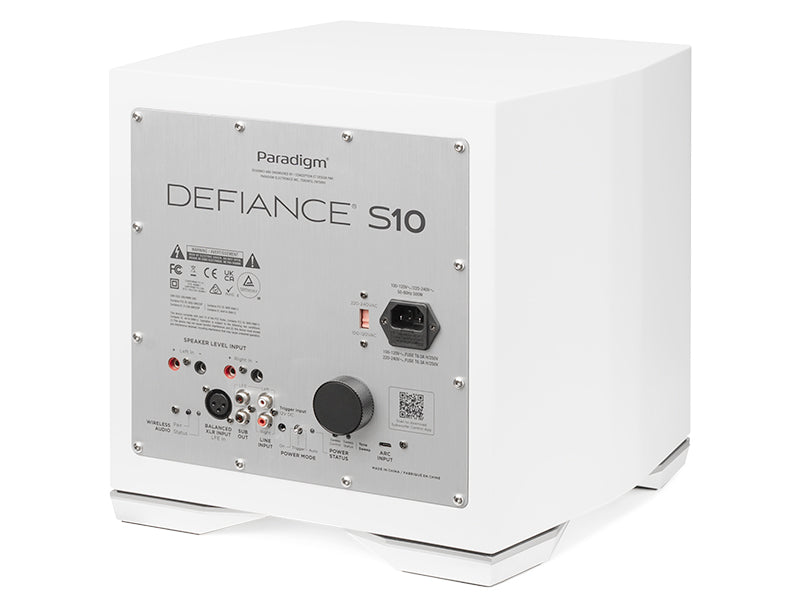 Paradigm Defiance S10, Vista posteriore Finitura Bianco
