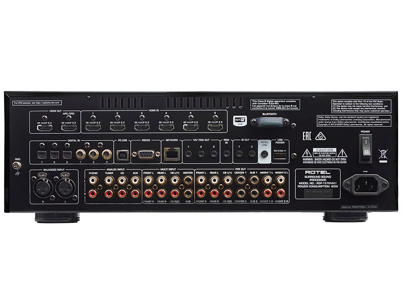 Rotel RSP-1576 MKII — Vista posteriore