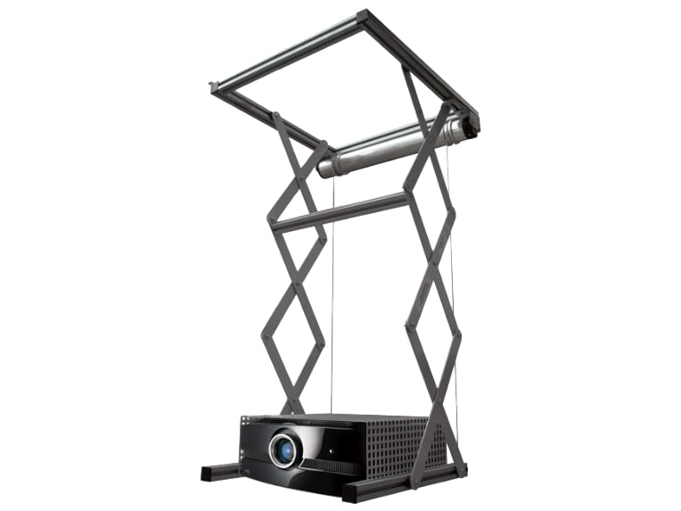 Screenline Projector Lift — con un videoproiettore nel cestello